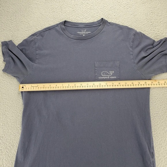 Vineyard Vines Shirt Mens Medium Blue Short Sleeve Big Whale Spell Out Logo - Picture 9 of 12